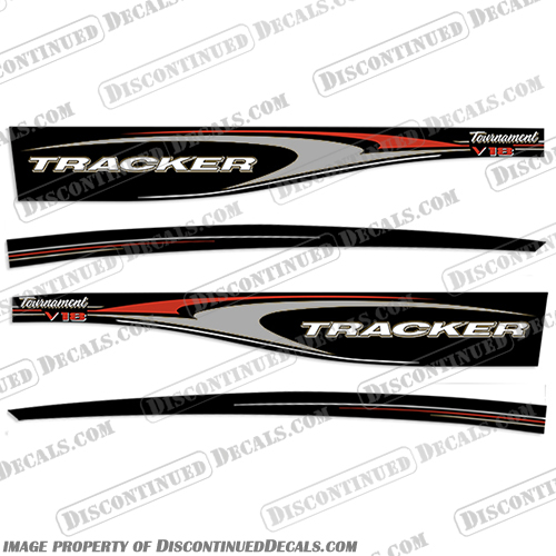 2003 Bass Tracker Tournament V-18 Boat Decals - SILVER Bass, tracker, fish, the, finest, boat, boats, logo, lettering, decal, sticker, hull, sticker, Tournament, V-18, v18, v 18, 2003, silver