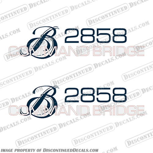 Bayliner Boats Command Bridge 2858 Decals (Set of 2) boat, logo, decal, bay, liner, bayliner, sun, bridge, Command, Command Bridge, 2858, decals,