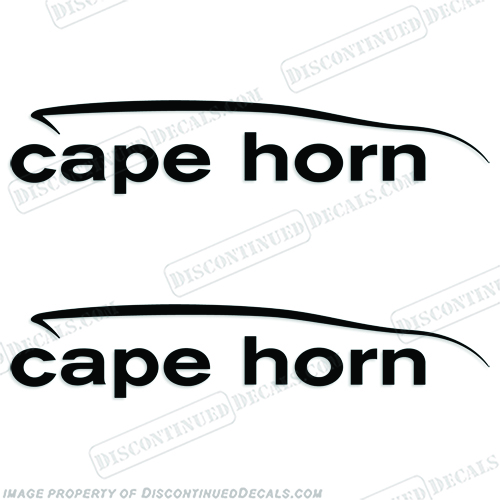 Cape Horn Boat Logo Decals (set of 2) - Any Color! - Style 2 cape-horn, capehorn, INCR10Aug2021