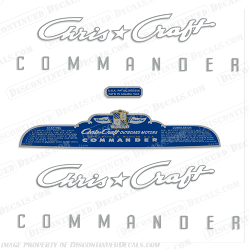 Chris Craft Commander Vintage Antique Outboard Motor Decals chris, craft, commander, vintage, antique, outboard, motor, decals