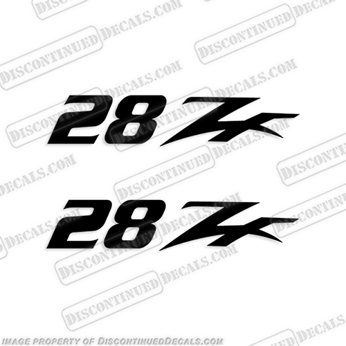 Donzi 28 ZF Boat Logo Decal - Any Color! (Set of 2)  boat, logo, decal, zf, 28, 35, donzi, boats, console, label, sticker, INCR10Aug2021