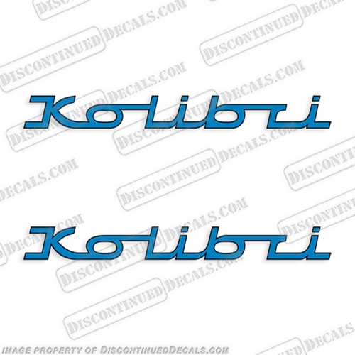Kolibri Boat Decals - Blue/Black (Set of 2)   boat, logo, lettering, label, decal, sticker, kit, set, kolibri