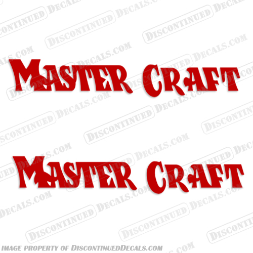 1980s MasterCraft Boat Decals - (Set of 2) Any color!  mastercraft, master, craft, boat, letters, decals, decal, kit, set, of, 2, two, any, color, logo, logos, 1980s, 