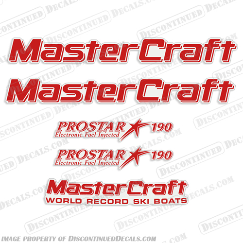 MasterCraft Pro Star 190 Electronic Fuel Injection Boat Decals - Full Kit - 1 Color! Master, Craft, 1990's, 1980's, 1980s, 1990s, 90, 80, 90's, 80's, 90s, 80s, 190, pro, star, 