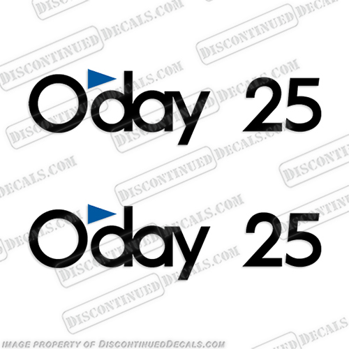 ODay 25 Boat Decals - (set of 2)   boat, decal, oday, oday, decals, stickers, logo, logos, boats, excel, 2 color, set, of, 2