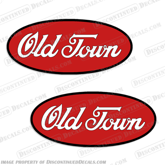 Old Town Canoe Decals - Style 2 (Set of 2) boat, logo, lettering, label, decal, sticker, kit, set, of, 2, two, canoe, stickers, old, town, decals, style2, style 2, 