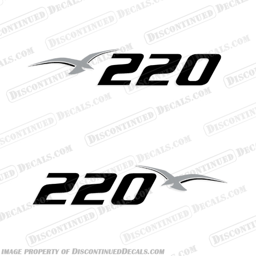 Pro-Line "220" Decals 1999 - 2 Colors  pro, line, proline, pro line, 220, boat, decals, full, kit, stickers, stripes, graphics, logos, 2, color, option, bird, 