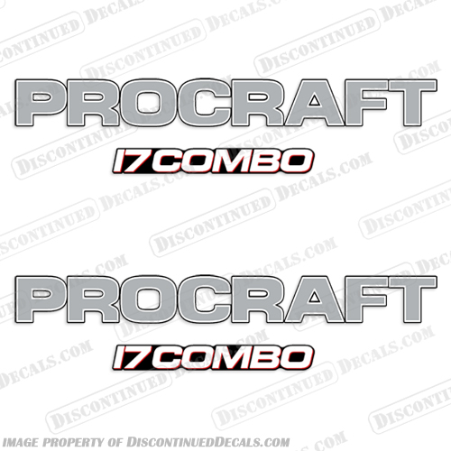 Pro Craft 17 Combo Logo Boat Decals (Set of 2) procraft, pro, craft, pro-craft, boat, logo, decals, set, of, 2, stickers, motor, engine, outboard, 1998, 17combo, 17, combo, 