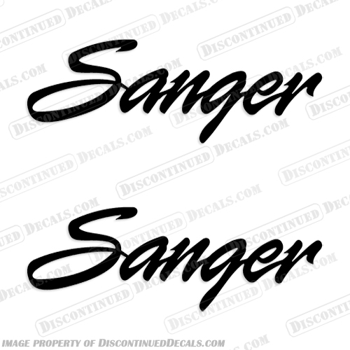 Sanger Boat Decals (Style 2) Set of 2 - Any Color! Sanger, Boat, Decal, Decals, Style, Style 2, 2, Set of 2, Any, Color, Any Color