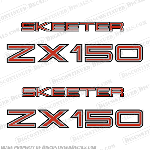 Skeeter Boat Logo Decal - ZX150 Silver Inline Skeeter, Boat, Decals, sx175, sx, 175, boats, Bay, Bass, Hull, Logo, Sticker, INCR10Aug2021, decal, ZX 150, ZX150, White, Inline