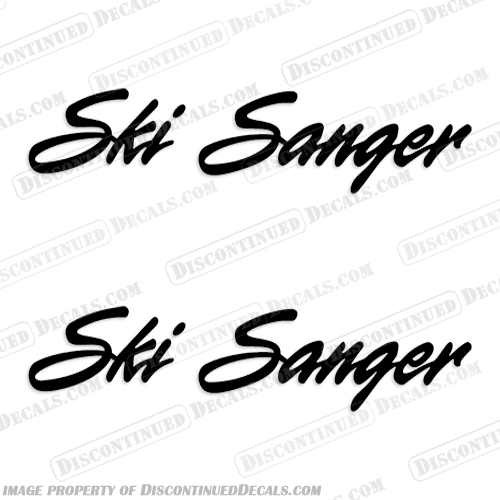 Ski Sanger Boat Decals (Style 2) Set of 2 - Any Color! Ski, Sanger, Boat, Decal, Decals, Style, Style 2, 2, Set of 2, Any, Color, Any Color