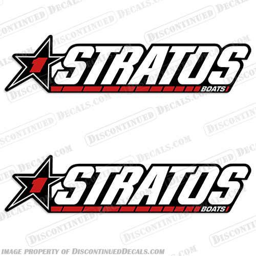 Stratos Boats w/ Star 1 (Set of 2) Boat Decals Stratos, Boat, Boats, w/, with, Star, 1, Decal, Decals