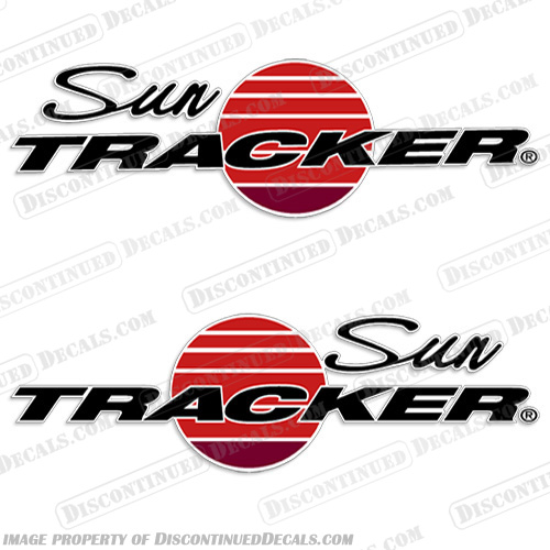 Sun Tracker Party Barge 21 Boat Decals (Set of 2) - Version 2 - 1999-2000 SUN, tracner, bass, buggy, boat, logo, decals, decal, sticker, pontoon, tracker, sun, party, barge, 21, version2, version 2, 2, set, of, 1999, 2000