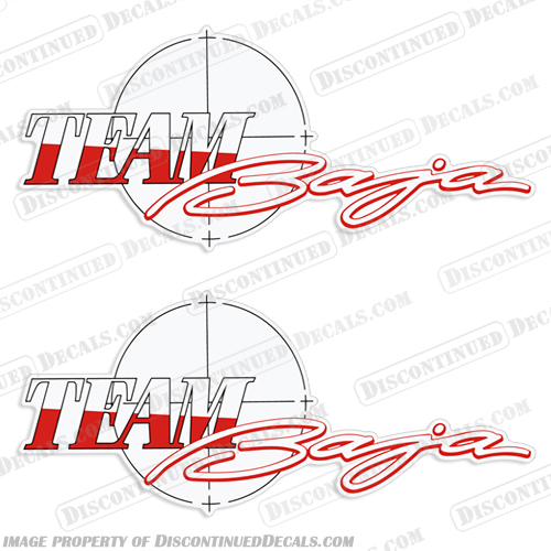 Team Baja Boat Racing Decals boat, decals, outbaord, engine, motor, stickers, kit, set, of, 2, two, logo, logos, team, baja, racing, outlaw, out, law, 20