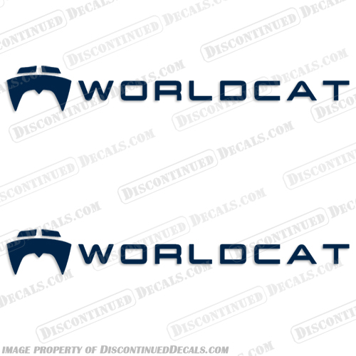 Worldcat Boat Logo Decals (set of 2)- New Style - Any Color!  worldcat, world, cat, logo, boat, decals, stickers, set, of, 2, any, color, new, style, 