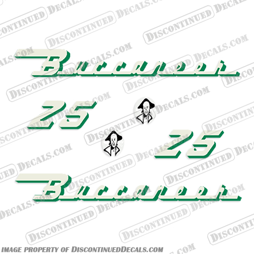 1953 -1955 Gale Buccaneer 25hp Boat Decals gale, buccaneer, 25hp, 25 hp, 25, hp, boat, decals, stickers, kit, vintage, outboard, motor, 