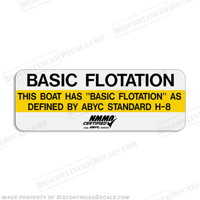 "Basic Flotation" Capacity/Label Decal INCR10Aug2021