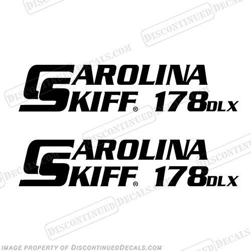 Carolina Skiff 178 DLX Boat Decals - (Set of 2) Any Color!  boat, logo, decal, carolina, skiff, 178dlx, dlx, 178, INCR10Aug2021