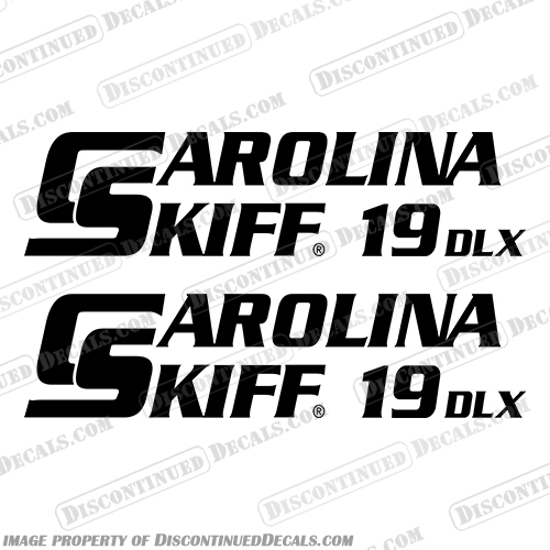 Carolina Skiff 19 DLX Boat Decals - (Set of 2) Any Color!   boat, logo, decal, carolina, skiff, 19dlx, dlx, 19, carolinaskiff, 19_dlx, boats, sticker, kit, set, of, decals,for, hull