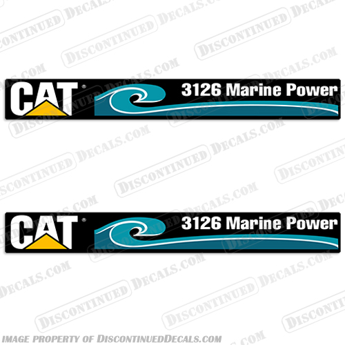 CAT 3126 Marine Power 1996 - Engine Decals (Set of 2) cat, CAT, caterpillar, 3126, marine, power, engine, decals, stickers, set, of, 2, 1996, 