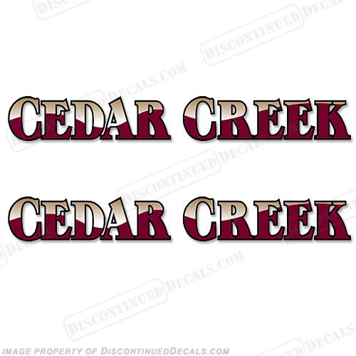 Cedar Creek RV Decals (Set of 2) - Burgundy/Tan INCR10Aug2021