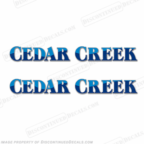 Cedar Creek RV Decals (Set of 2) - Blue / Light Blue INCR10Aug2021