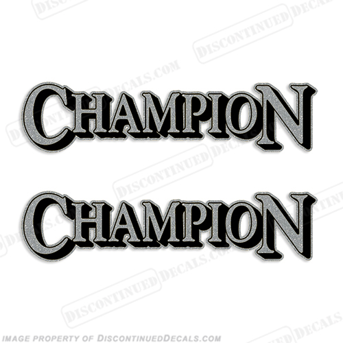 Champion Boat Logo Decals (Set of 2) - Silver INCR10Aug2021