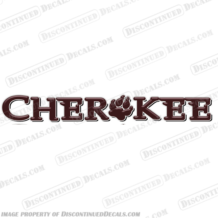 Cherokee by Forest River RV Graphic Decal - Brown/Red rv, motorhome, coach, carriage, fifthwheel, fifth, wheel, caravan, recreational, vehicle, forest, forrest, river, brown, red, travel, trailer
