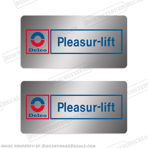 Delco Pleasur-lift decal (set of 2) delco, pleasur, lift, auto, automotive, air, shock, replacement, decal, sticker, label, INCR10Aug2021