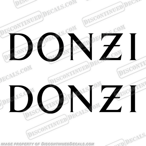 Donzi Boat Decal - Any Color!  boat, logo, decal, capacity, plate, sticker, decal, regulation, coast, guard, warning, fuel, gas, diesel, safety, INCR10Aug2021