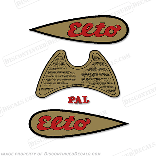 Evinrude 1936-1941 .9hp Elto PAL Decal Kit .9, 1936, 1937, 1938, 1939, 1940, 1941, 36, 37, 38, 39, 40, 41, INCR10Aug2021