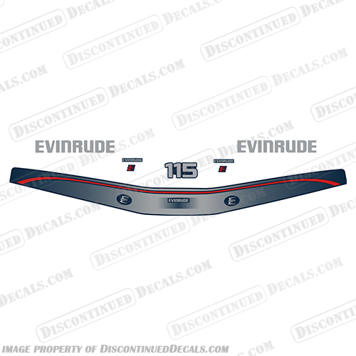 Evinrude 115hp Decal Kit - 1995-1997  evinrude, 115, 115hp, hp, 1995, 1996, 1997, outboard, engine, decal, kit, stickers, set, motor, decals