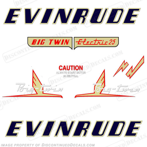 Evinrude 1954 25hp Electric Decals INCR10Aug2021