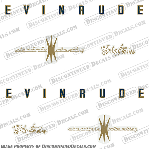 Evinrude 1958 35hp BigTwin Electric Start Decal Kit Evinrude, 1958, 35hp, 35, hp, horsepower, big, twin, bigtwin, Electric, start, decal, kit, decals
