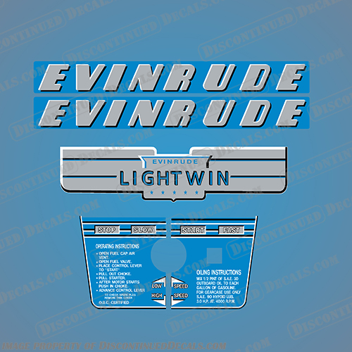 Evinrude 1952 3hp Decal Kit INCR10Aug2021