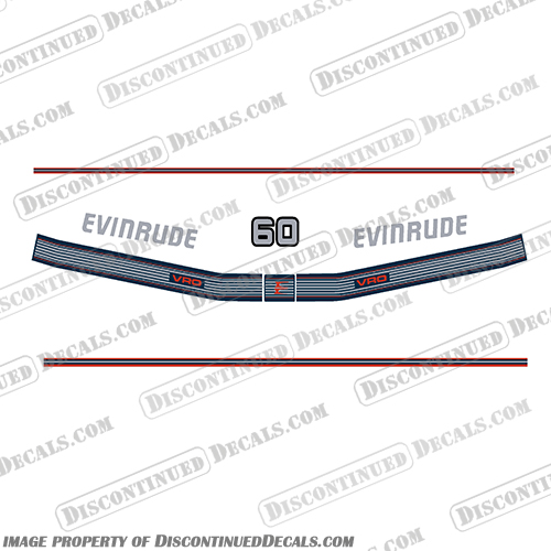 Evinrude 60hp Outboard Engine Motor Decal Kit - 1990 1991 evinrude, 60, 1990, 1991, outboard, motor, engine, decal, kit, set,