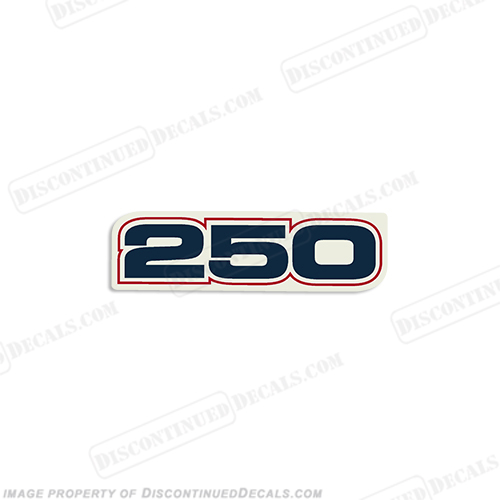 Evinrude Single "250" E-Tec Decal  evinrude, single, number, numbers, decal, sticker, 250, 250hp, 250 hp, etec, e-tec, e tec, 