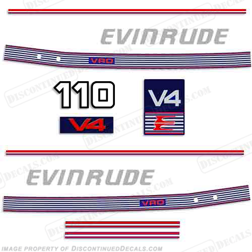 Evinrude 1989 - 1991 110hp Decal Kit INCR10Aug2021