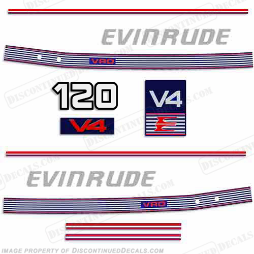 Evinrude 1989 - 1991 120hp Decal Kit INCR10Aug2021