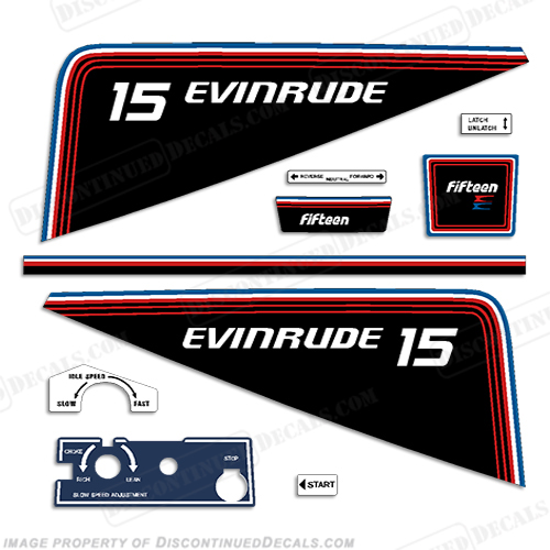 Evinrude 1981 15hp Decal Kit INCR10Aug2021