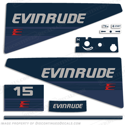 Evinrude 1986 15hp Decal Kit INCR10Aug2021
