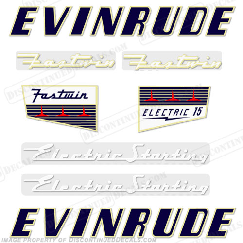 Evinrude 1956 15hp Electric Decals INCR10Aug2021