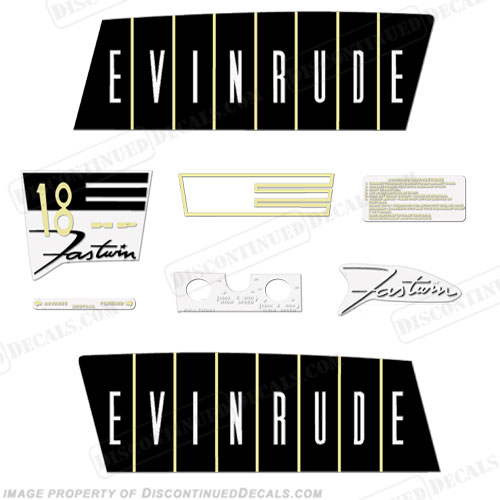 Evinrude 1960 18hp Decal Kit INCR10Aug2021