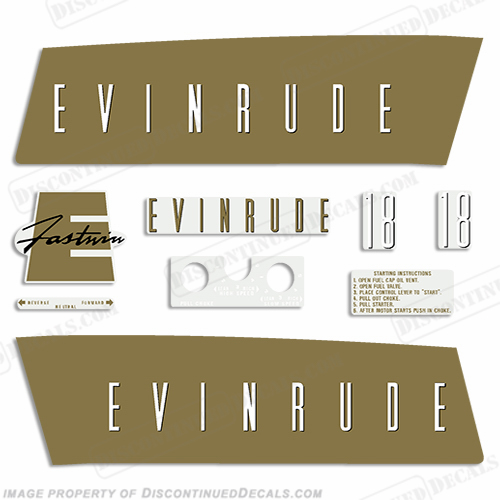 Evinrude 1959 18hp Decal Kit INCR10Aug2021