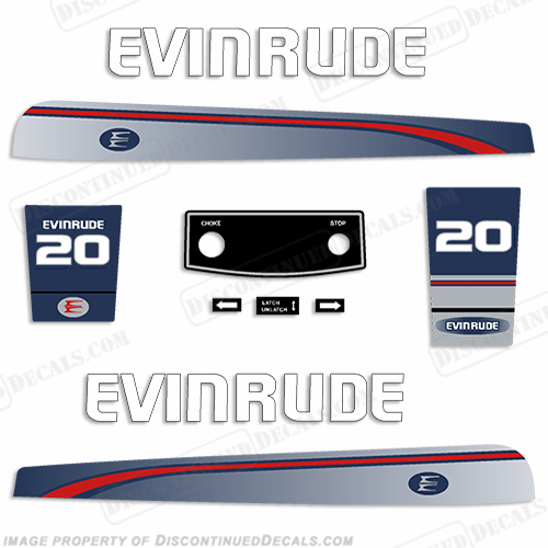 Evinrude 1995-1997 20hp Decal Kit INCR10Aug2021