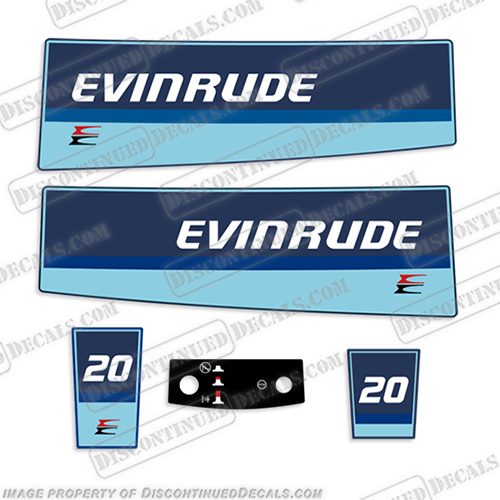 Evinrude 20hp Outboard Engine Decal Kit 1984-1985 INCR10Aug2021