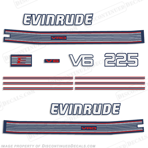 Evinrude 1990 225hp V6 Decal Kit INCR10Aug2021