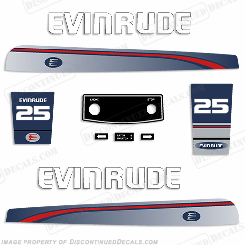 Evinrude 1995-1997 25hp Decal Kit INCR10Aug2021