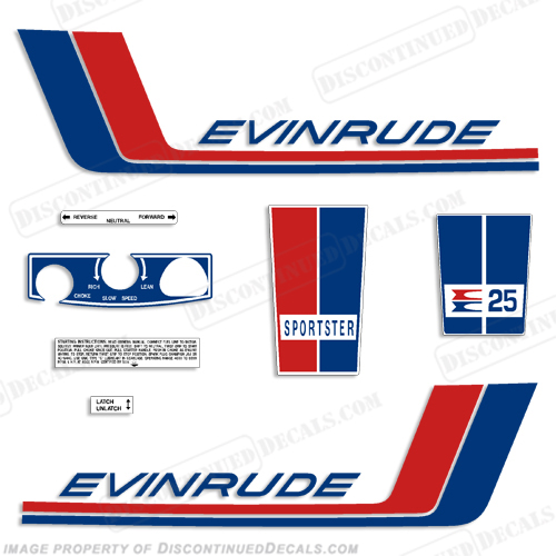 Evinrude 1972 25hp Decals INCR10Aug2021