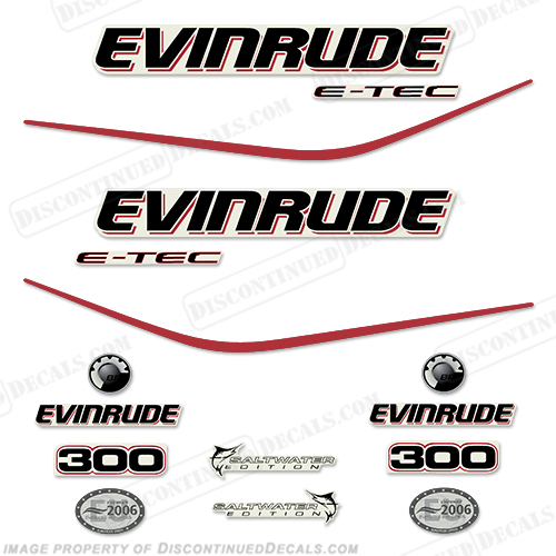 Evinrude 300hp E-Tec Decal Kit INCR10Aug2021